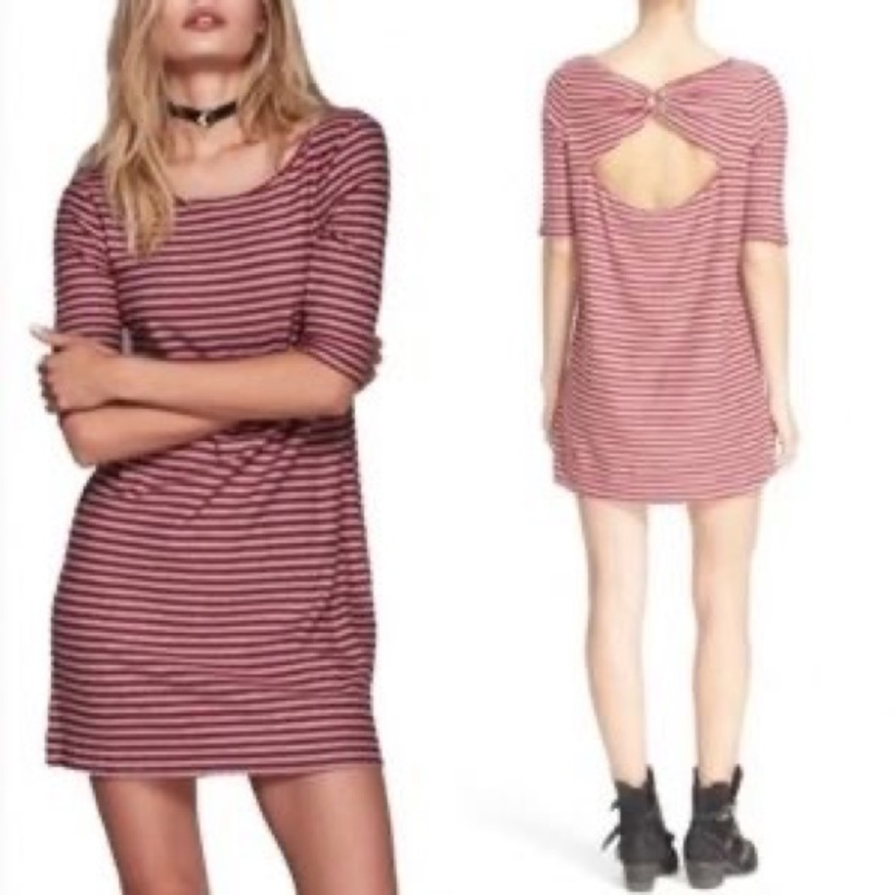 WOMEN’S Free People We the Free striped mini dress with keyhole back size SP